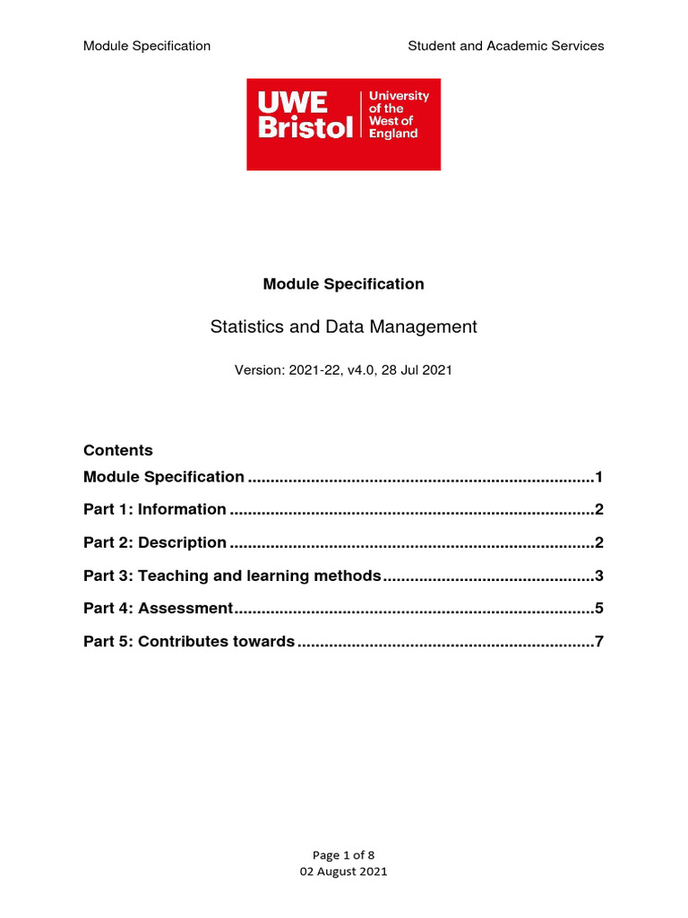 Statistics and Data Management Module | PDF | Educational Assessment ...