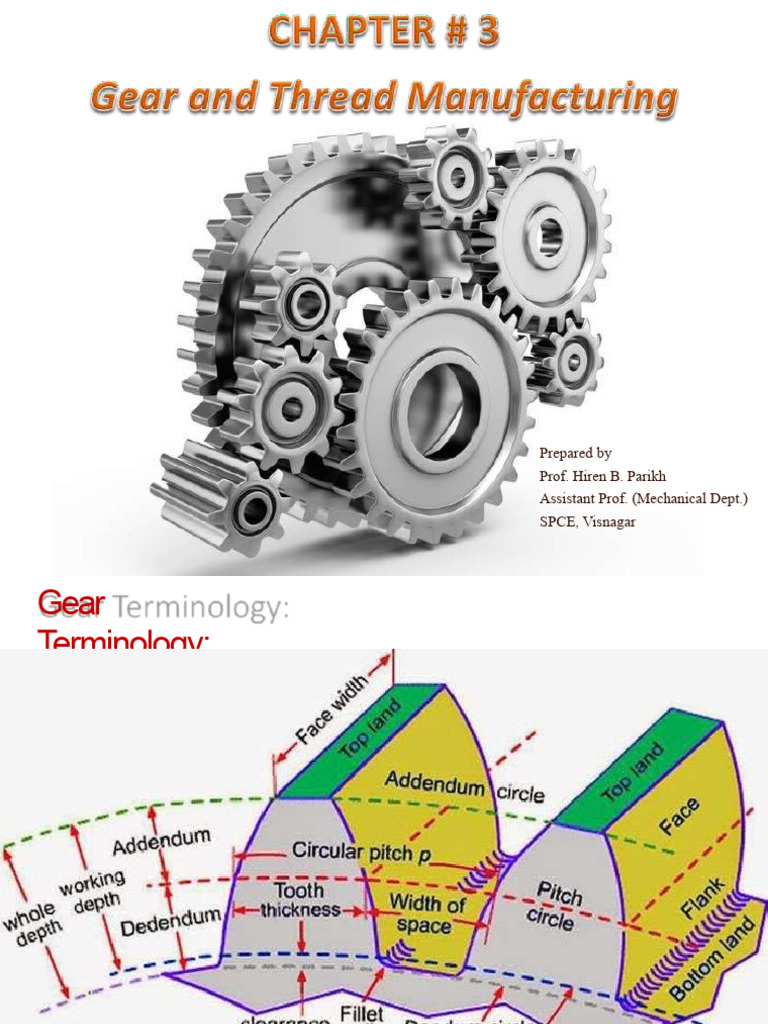 Ch3_Gear & Thread Manufacturing Processes PDF Gear Screw
