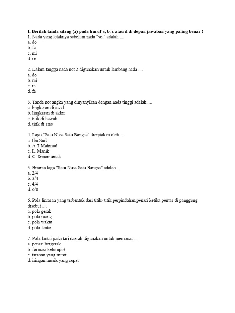 Soal Sbdp Kelas 5 Genap Pdf