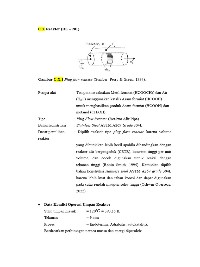Spesifikasi Reaktor | PDF