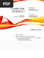 Module 2 Day 1 - Sample Program and Layout of A Program