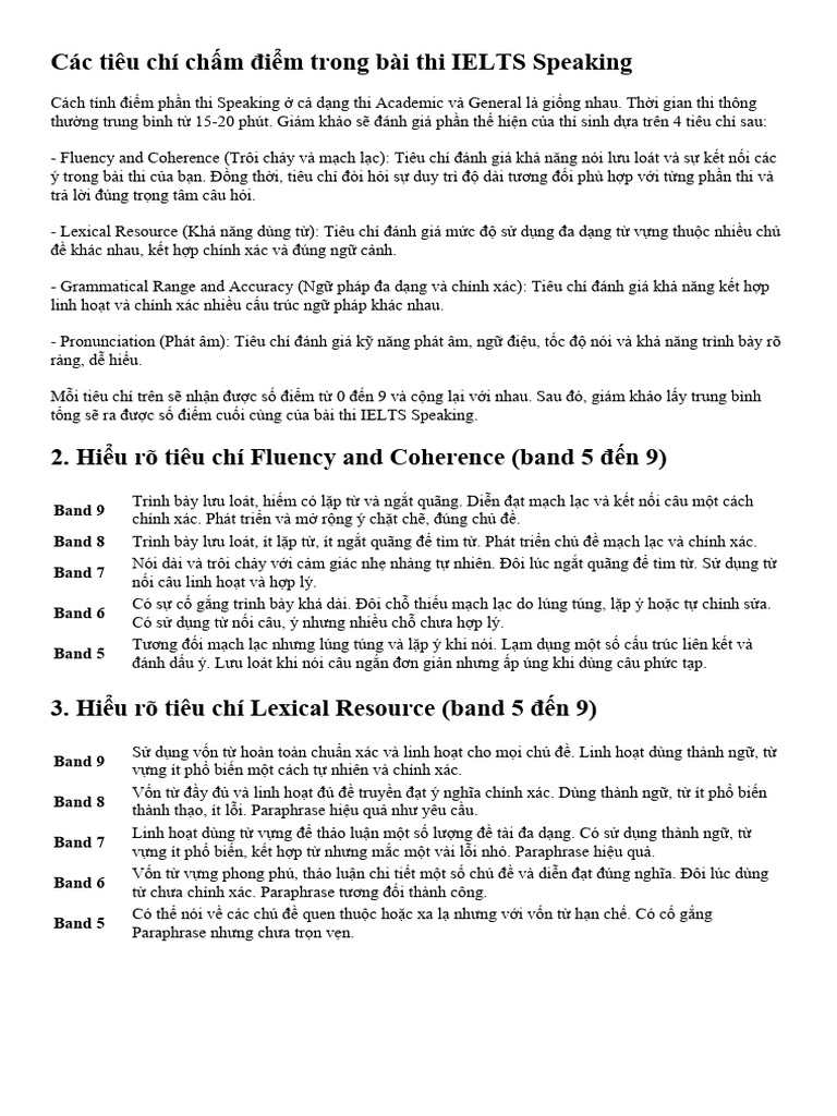 Tieu Chi Speaking | PDF