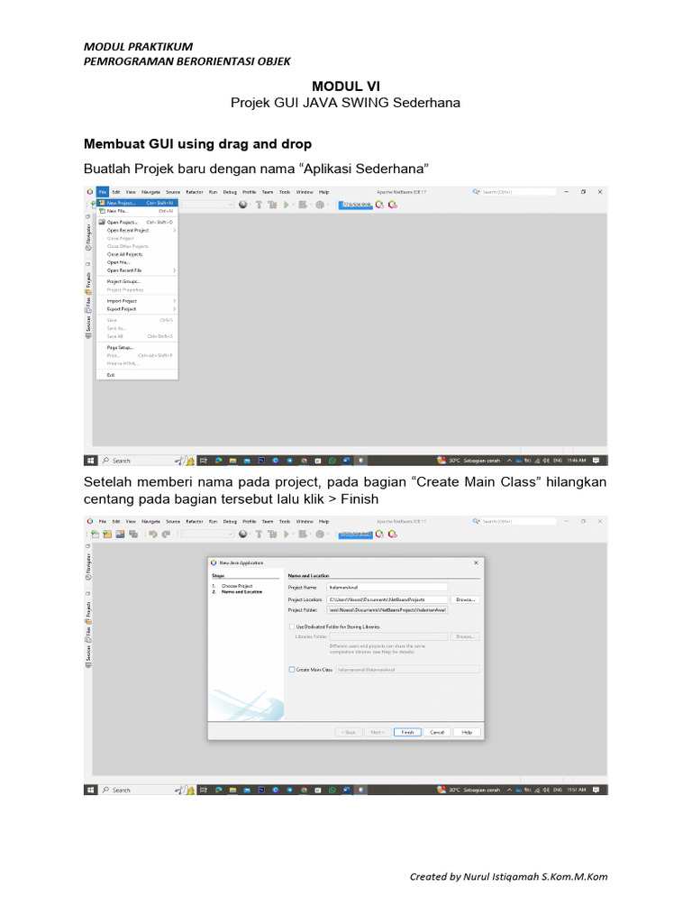 GUI Java Swing: Praktikum Pemrograman | PDF | Komputer