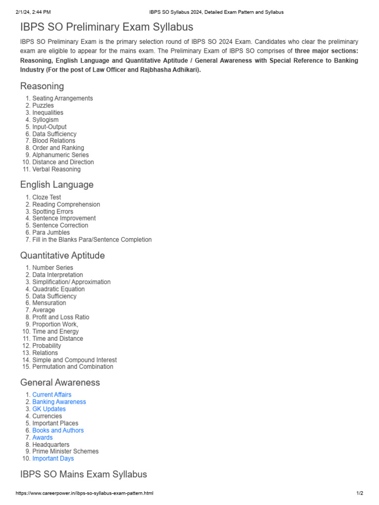 IBPS SO Syllabus 2024 Overview | PDF | Marketing | Agriculture