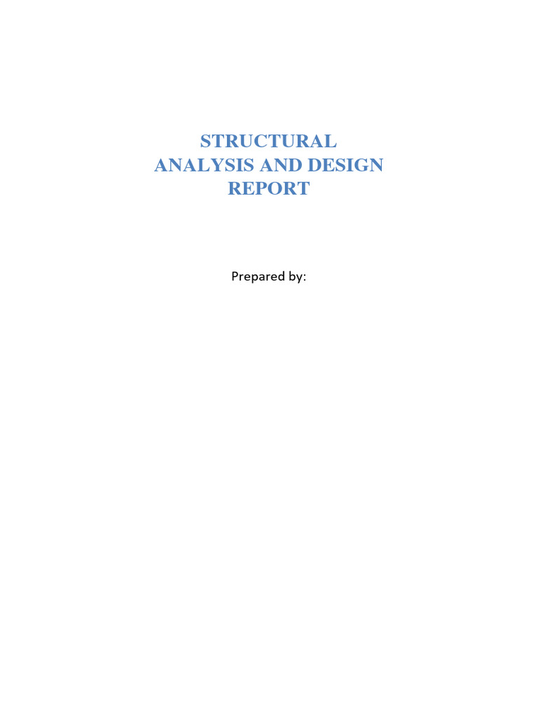 Structural Analysis and Design Report | PDF | Structural Analysis ...
