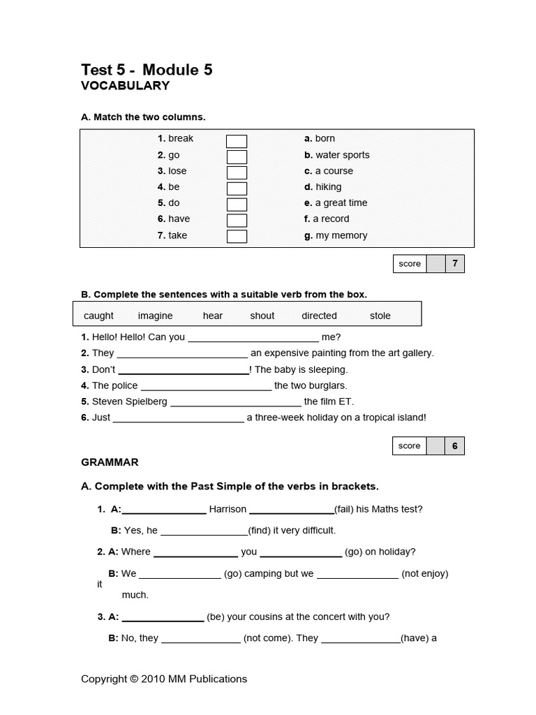 Traveller Elementary - MIDTERM Test | PDF