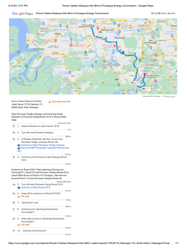 Power Cables Malaysia SDN BHD To Putrajaya Energy Commission Google