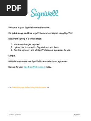 Sublease Agreement