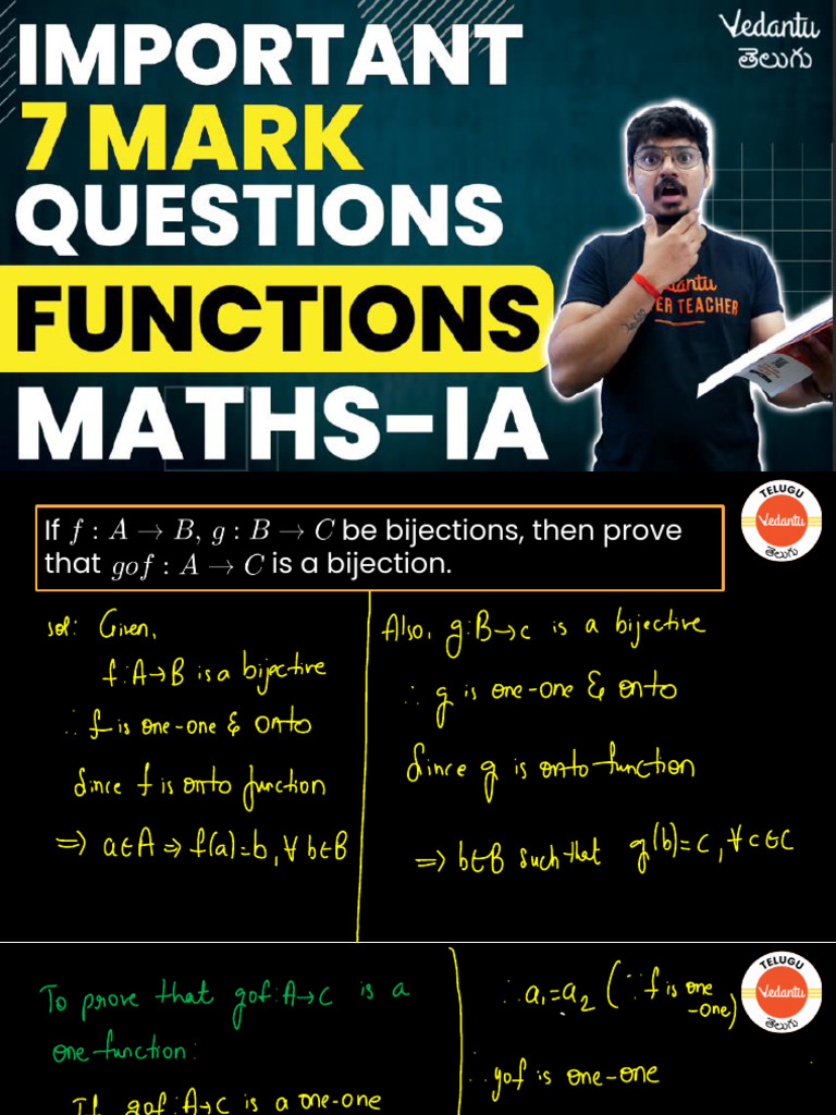 Important 7 Mark Questions in Functions - Maths IA | PDF