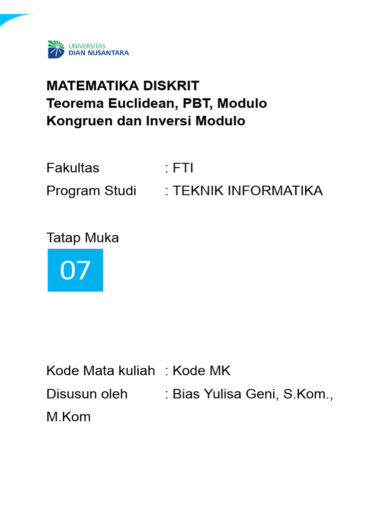 Matematika Diskrit - Pertemuan 7 | PDF | Metode & Bahan Ajar
