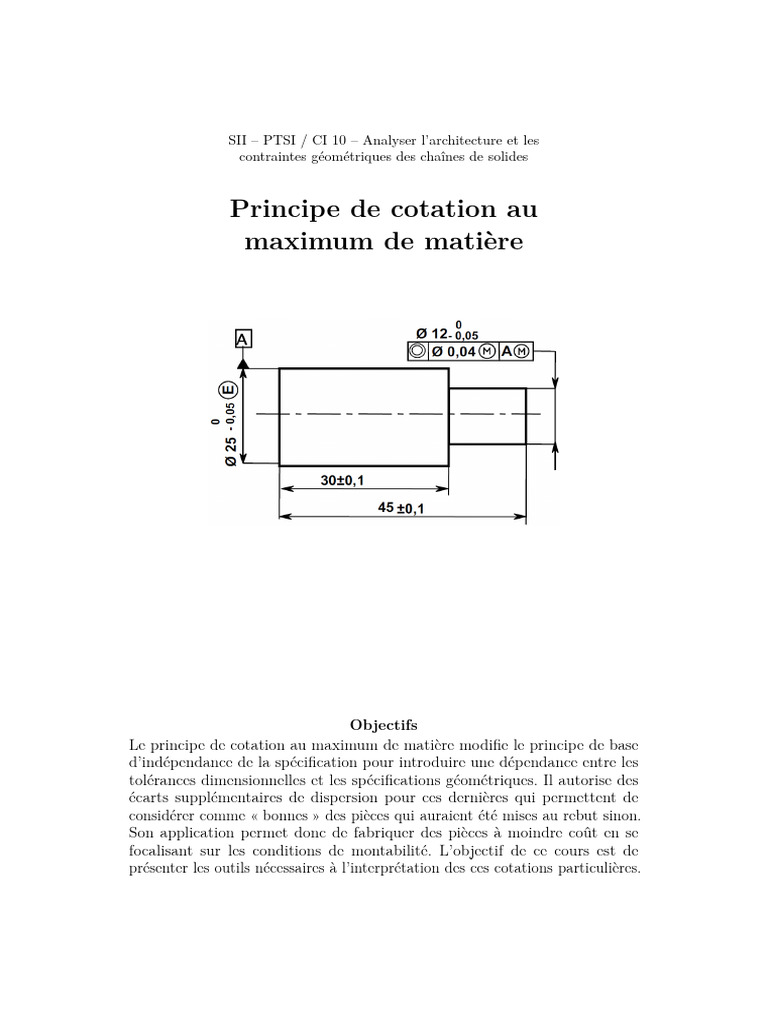Cotation au Maximum de Matière | PDF | Tolérance géométrique