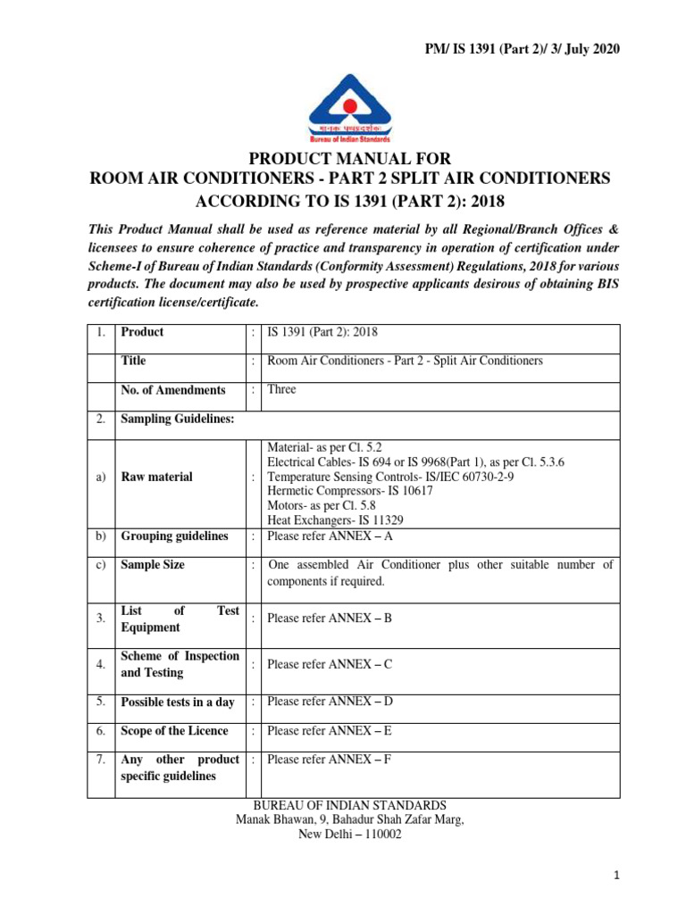 1391 Part 2 Second Revision PDF Air Conditioning License