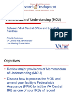 Anderson MOU Between VACO Office and Local VA Facilites