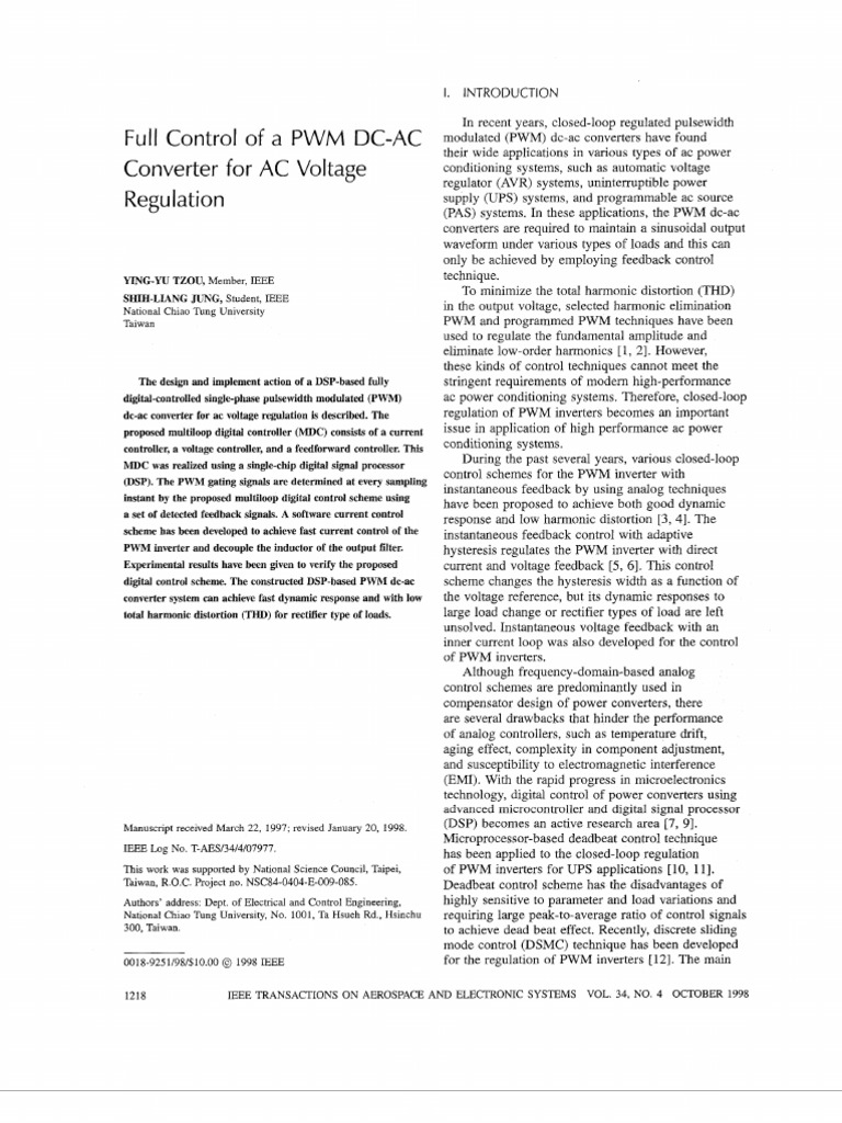 PWM DC-AC Converter Control System | PDF | Power Inverter | Control Theory