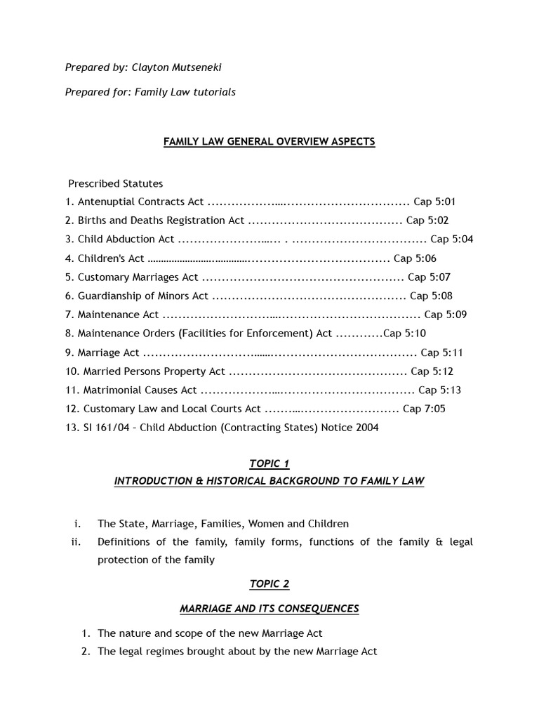 Family law tutorials pdf