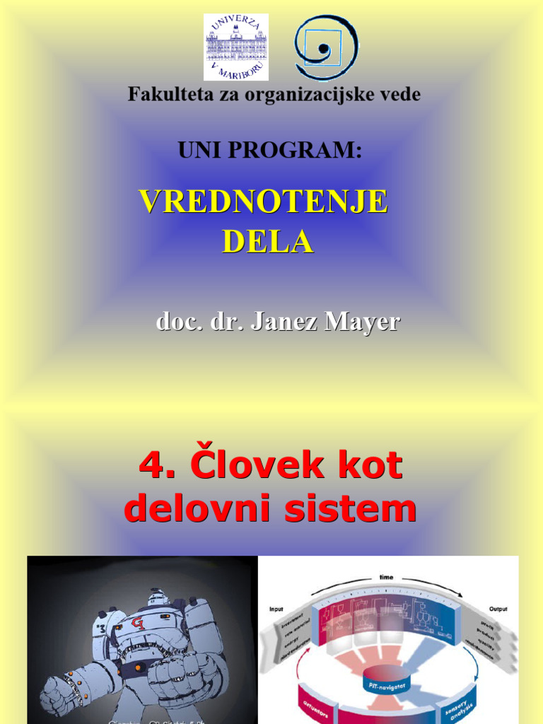 FOV-VD-4-Clovek kot delovni sistem-04 | PDF