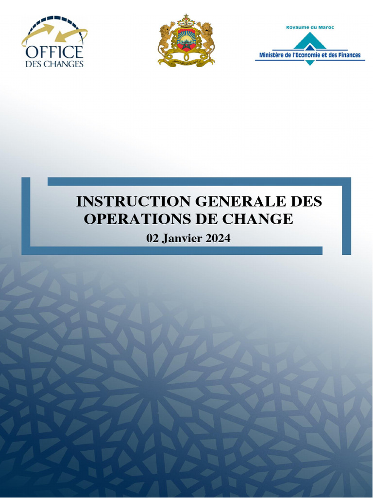 Instruction Générale des Changes 2024 | PDF