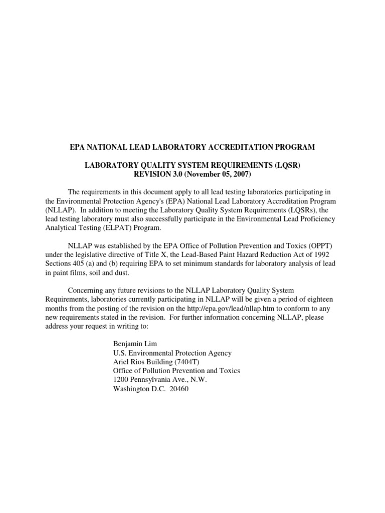 Laboratory Quality System Requirements (LQSR) | PDF | Calibration ...