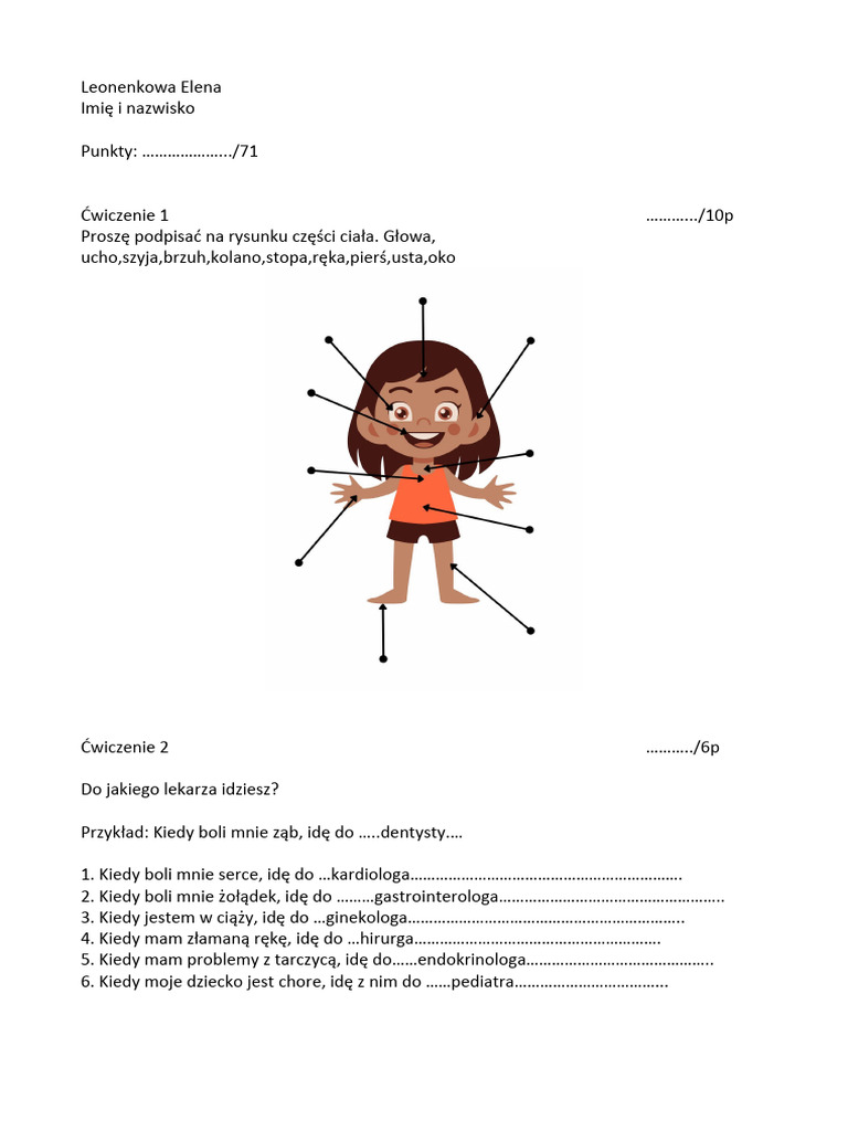 Test Poziom 3 Leonenkowa | PDF
