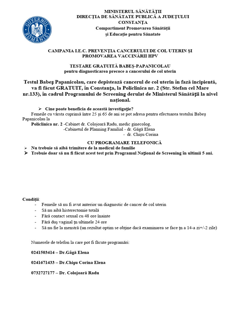 Poster Testare Gratuita | PDF
