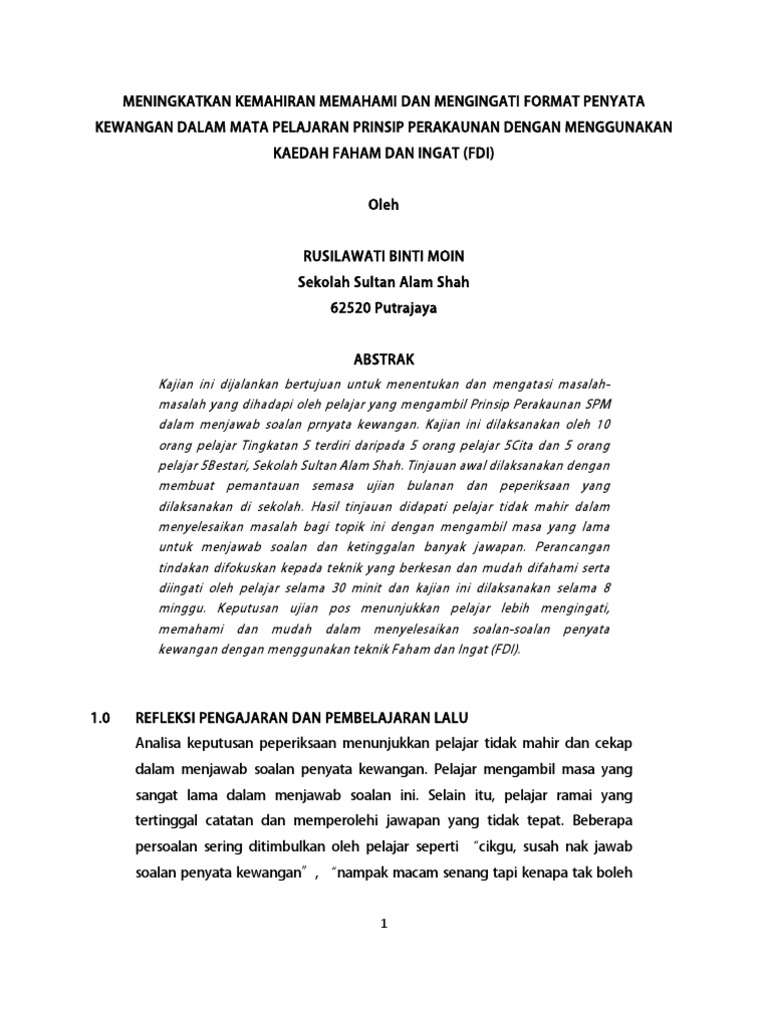 Kt Penyata Kewangan Pdf