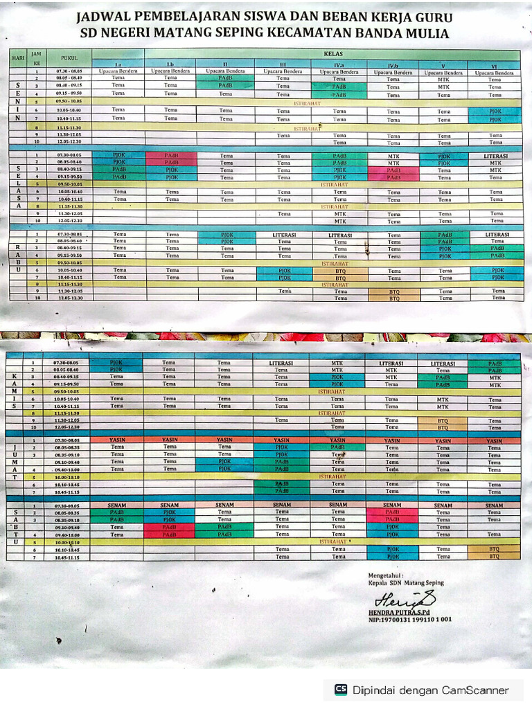 Roster Pelajaran | PDF