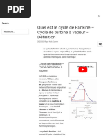 Cycle de Rankine : Principes et Calculs | PDF