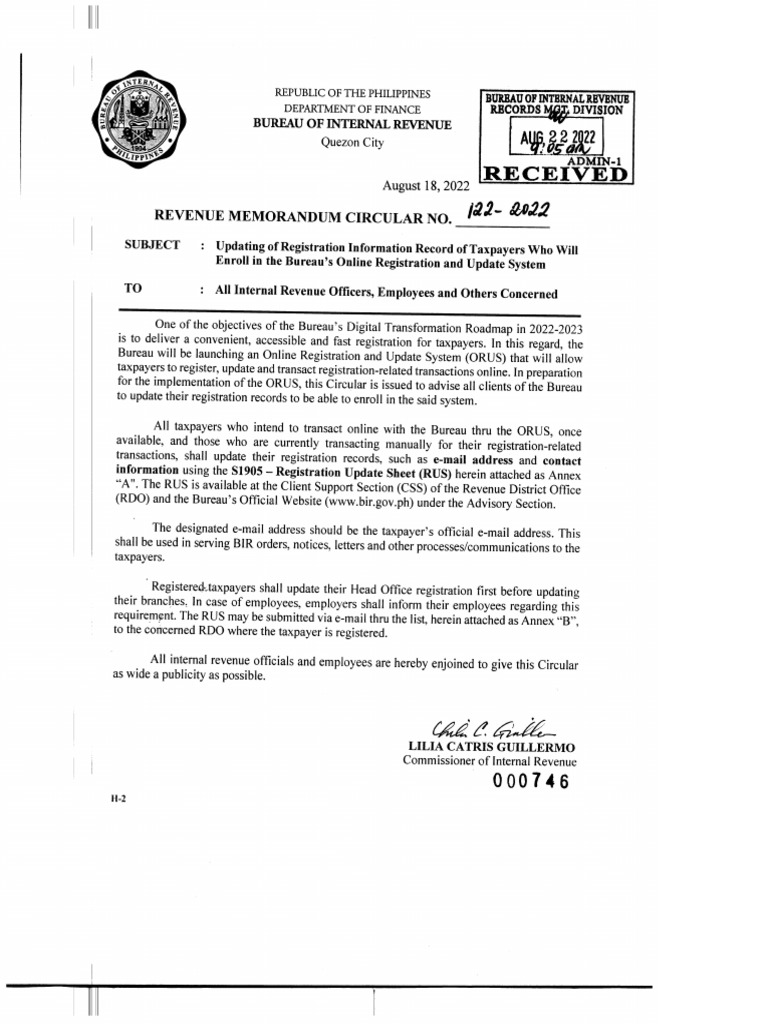S1905 Registration Update Sheet | PDF | Law