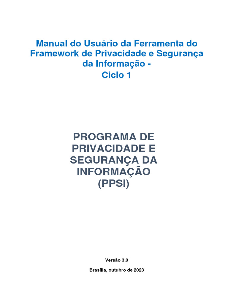 Manual do Usuário do PPSI 3.0 | PDF | Segurança de computadores | Segurança