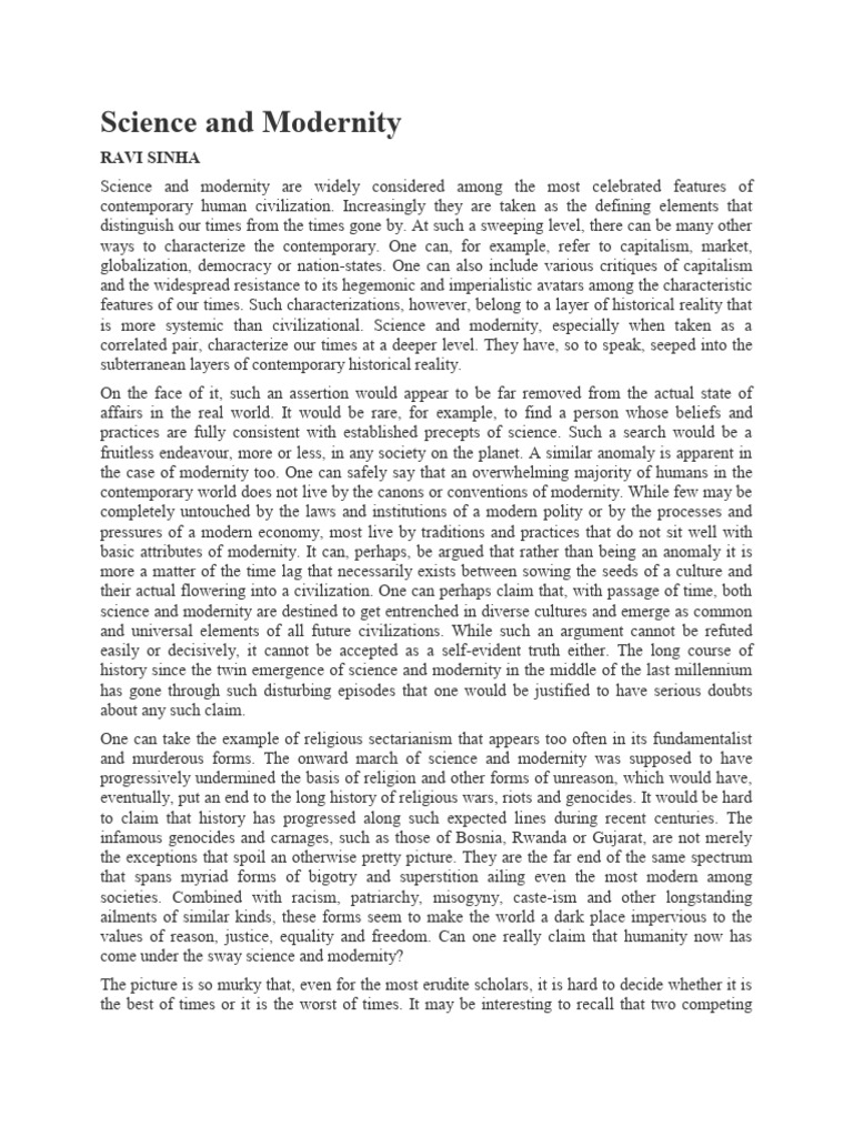 Science and Modernity | PDF