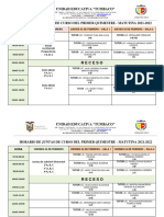 Horario de Juntas - Matutina Primer Quimestre 2021-2022