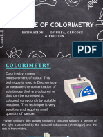 Principle of Colorimetry: Estimation of Urea, Glucose & Protein
