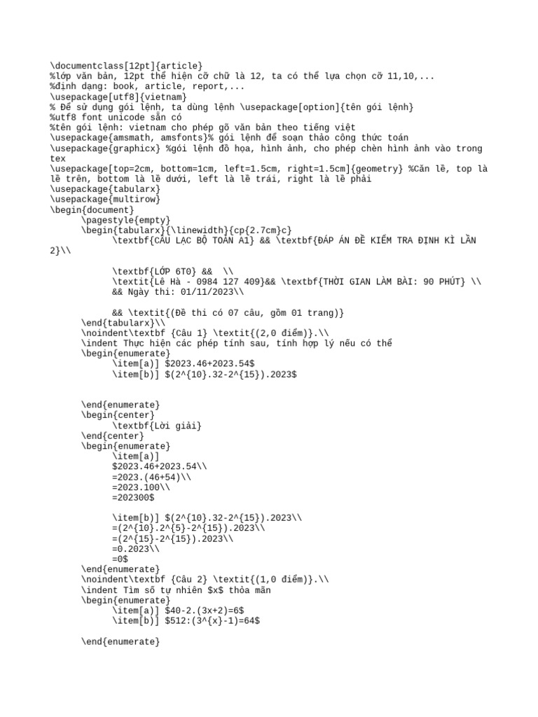 Dap An Dinh Ky Lan 2 | PDF