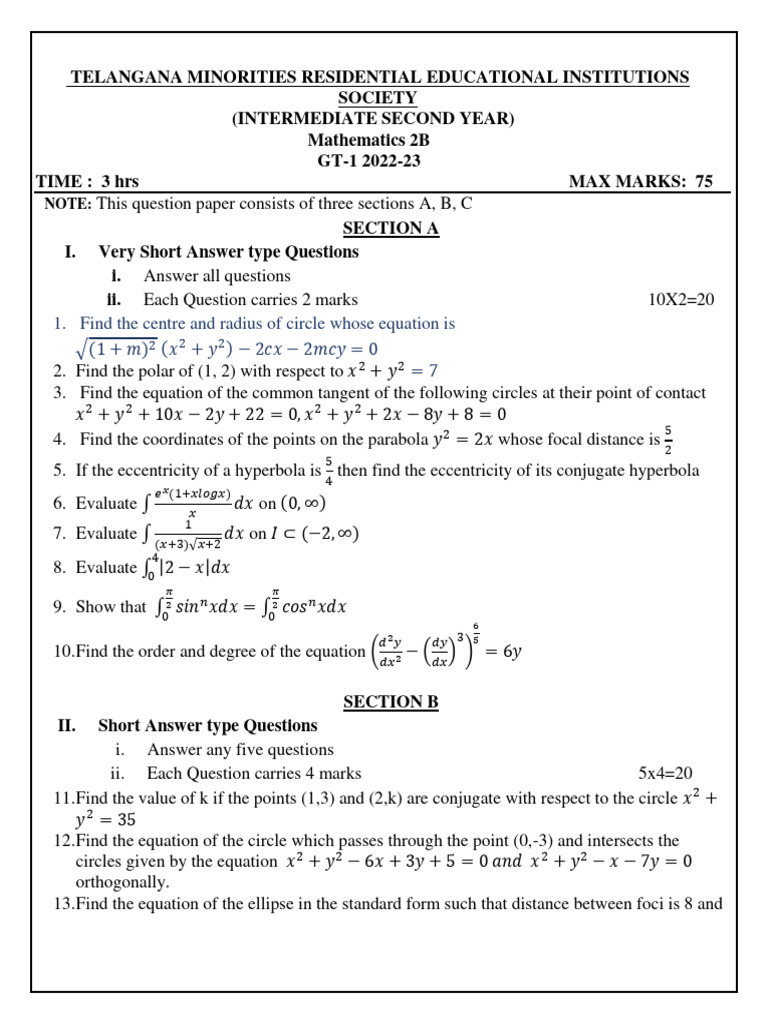 Mathematics 2B | PDF