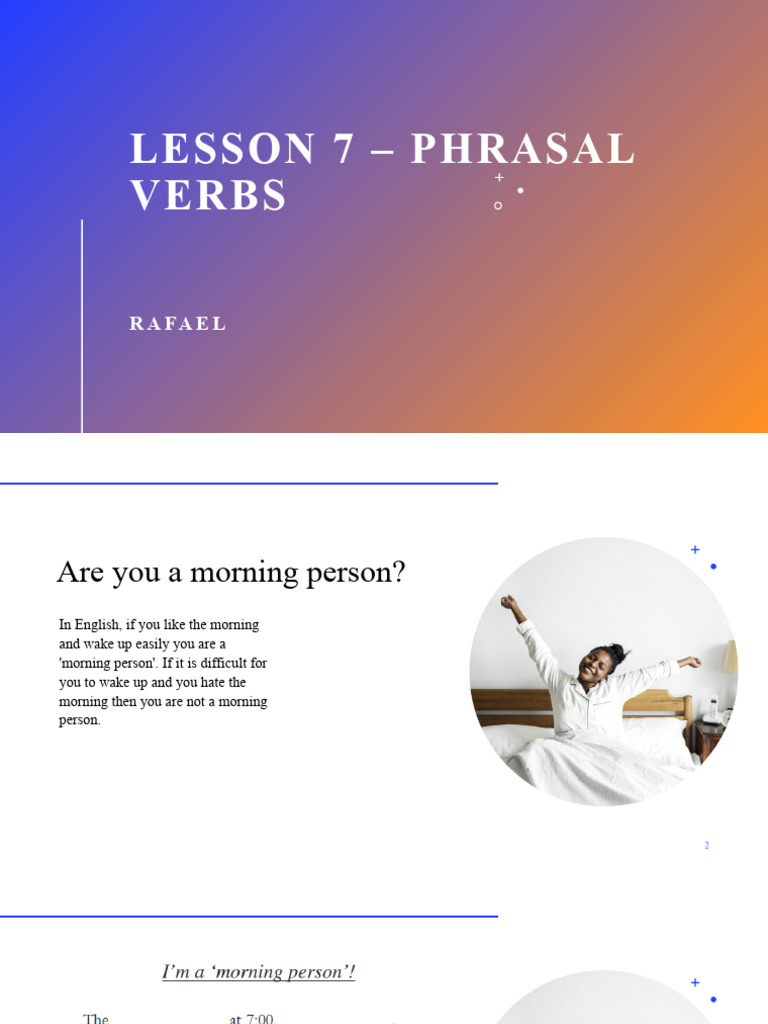 LESSON 7 - Phrasal Verbs - Rafael | PDF