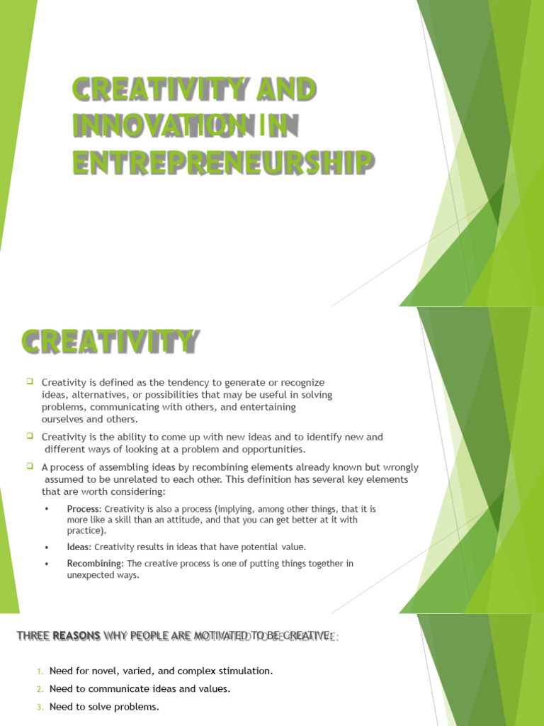 Creativityandinnovationinentrepreneurship 140418194927 Phpapp01 | PDF ...