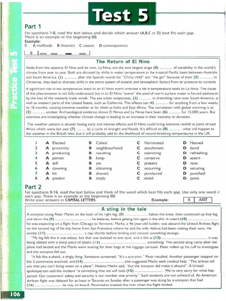 CAE Practice 5 | PDF