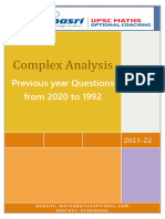 Complex Analysis Previous Year Questions From 2020 To 1992