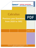 Calculus Previous Year Questions From 2020 To 1992