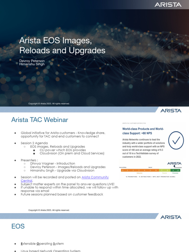 Arista Tac Webinar 2 Pdf Telecommunications Computer Engineering