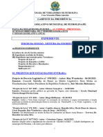 Pauta 38 - 16 Sessão Ordinária - 05.10.2021 - 2º Semestre Presencial