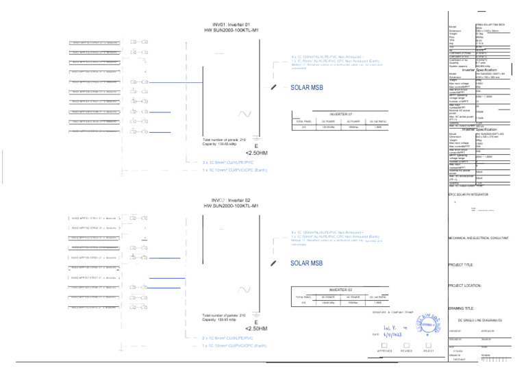 DC Single Line Diagram for Inverters | PDF | Forms Of Energy | Electricity