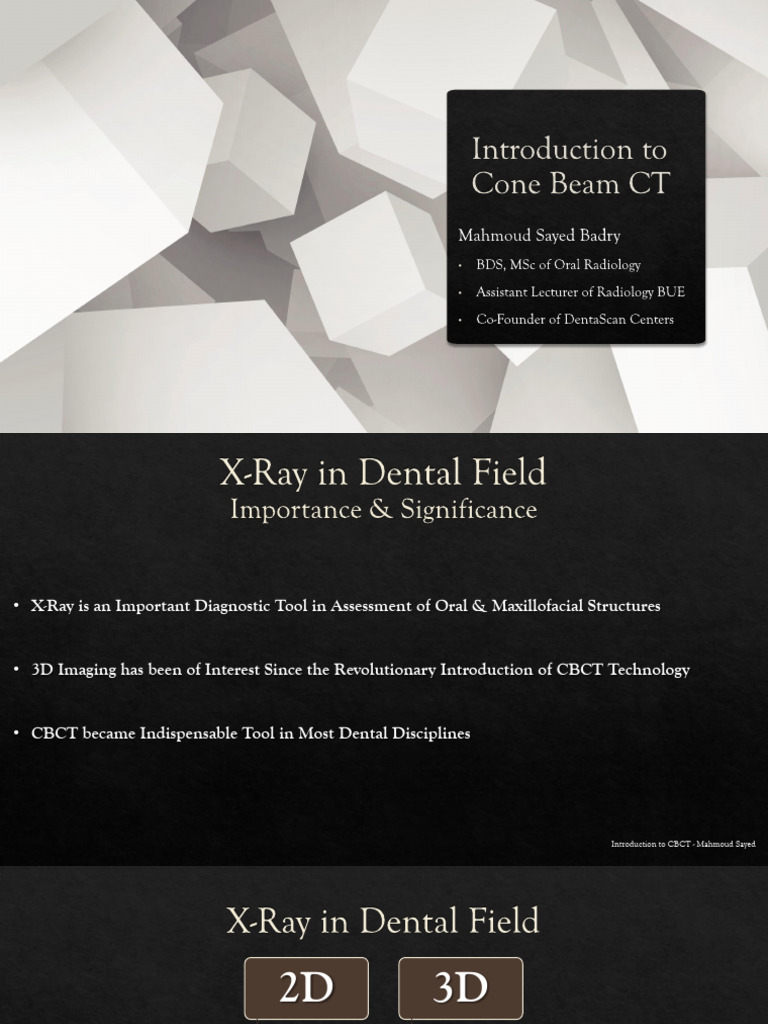 01 Introduction To Cone Beam CT | PDF | Medical Tests | Anthropometry