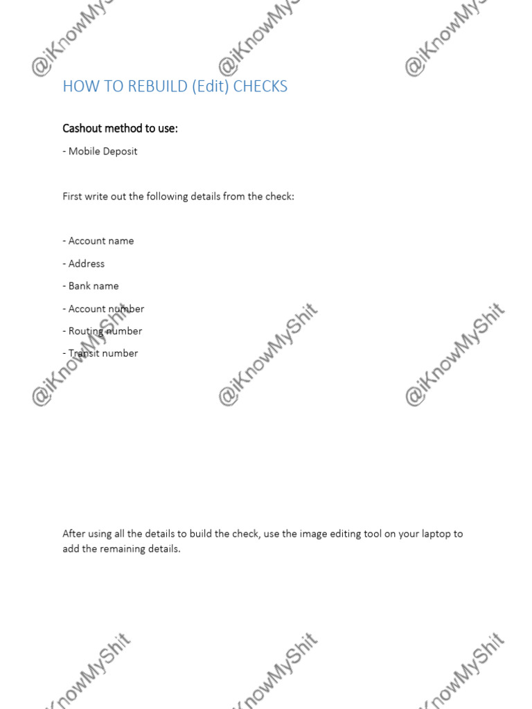 How to Rebuild Checks for Mobile Deposit | PDF