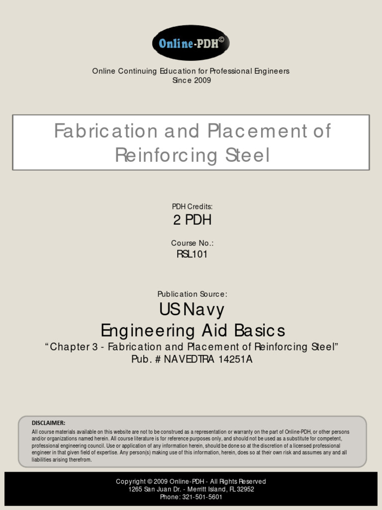 Fabrication and Placement of Reinforcing Steel | PDF | Beam (Structure ...