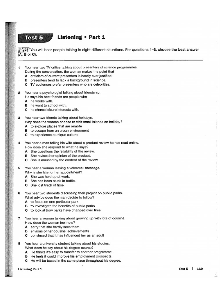 Test 5 Listening Pdf