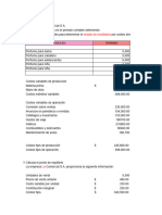 Ejercicio 8. Metodos para La Fijacion de Precios y Punto de Equilibrio