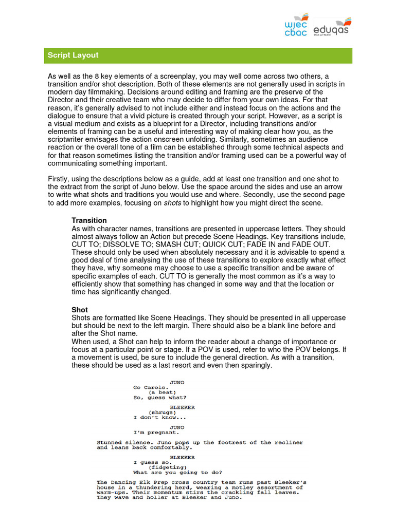 Add Shots and Transitions To Juno Scripts PDF