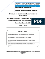 Faculty of Education Department of Teacher Development B E E C D BECD306: G, C L S P E C D November / December 2019