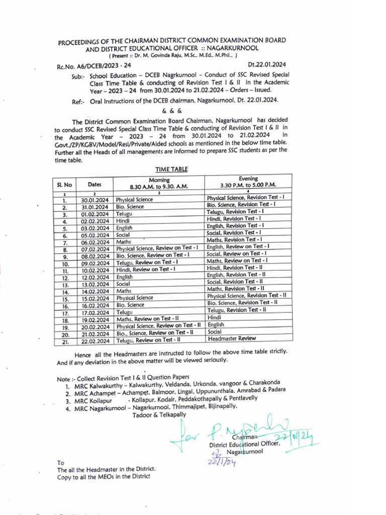 Timetable Pdf Science